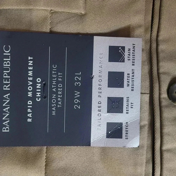 BANANA REPUBLIC Rapid Movement Chino Mason Athletic Tapered Fit (New) - Picture 13 of 14